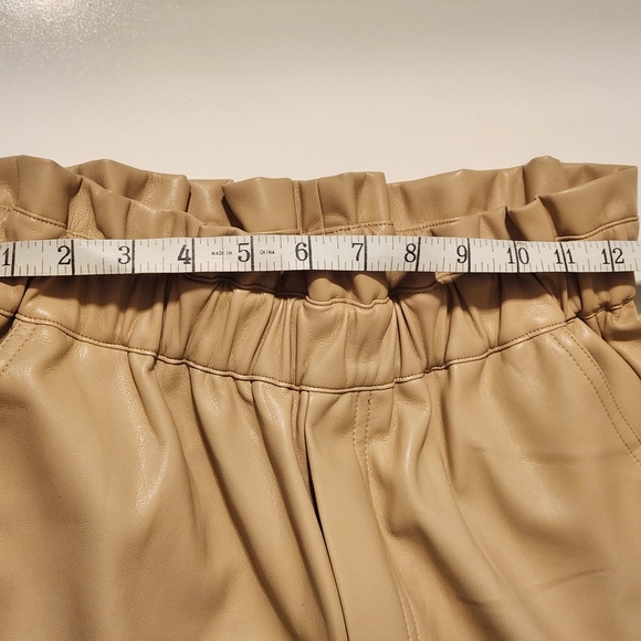 Vintage Havana Faux Soft Leather Elastic Waist Jogger  Medium Camel - Picture 6 of 11